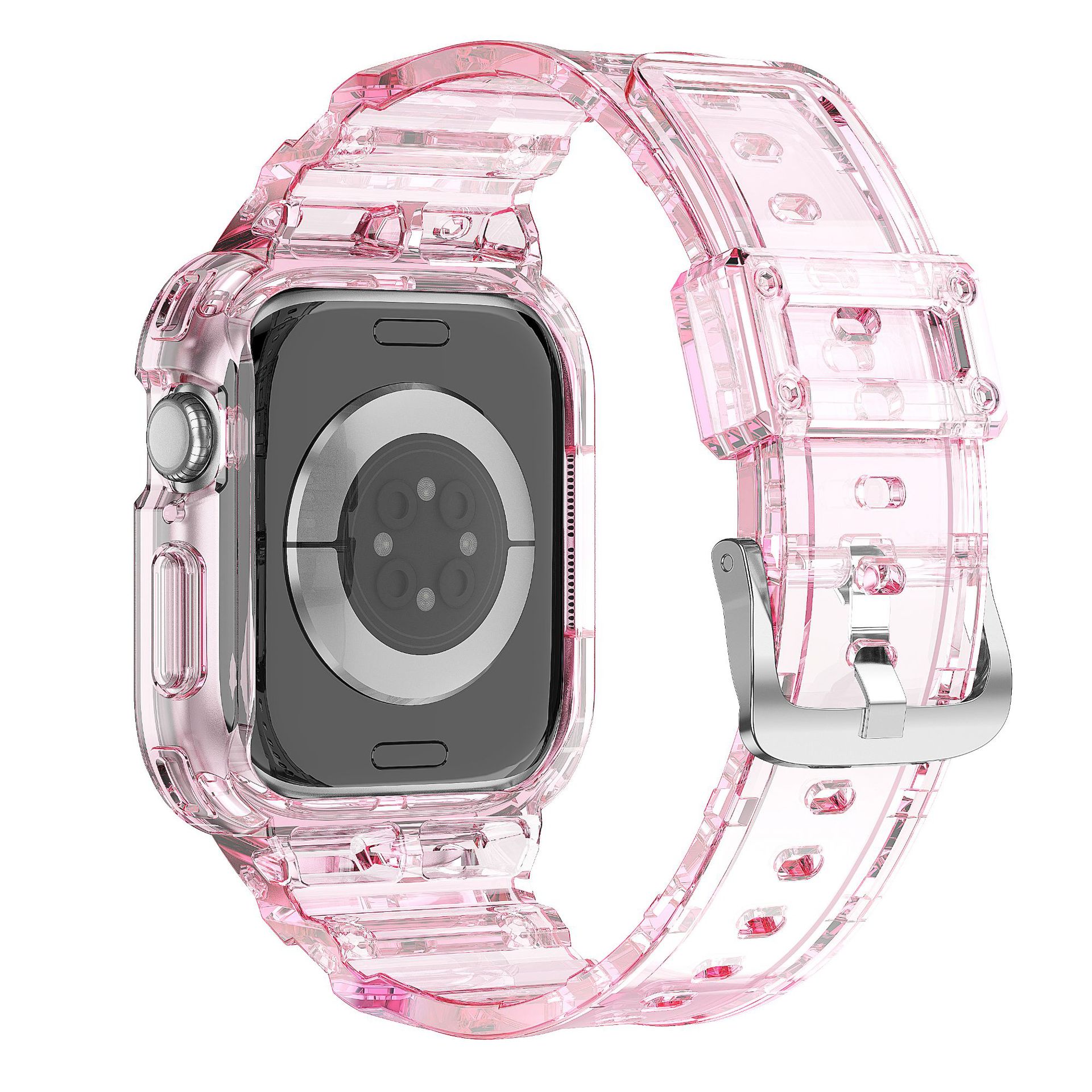 Applicable to the 46mm 10th generation silicone shockproof iwatchS10TPU one-piece strap with transparent glitter undefined
