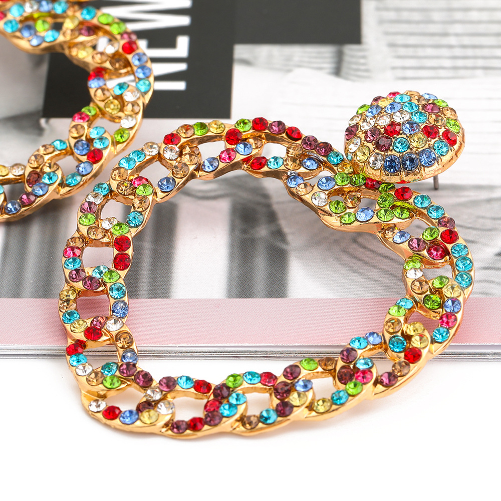 fashion color diamond alloy geometric earringspicture6