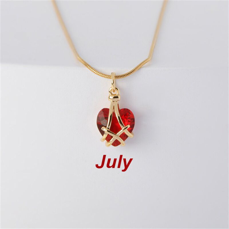 Cute Heart Shape Titanium Steel Plating Artificial Crystal Pendant Necklace 1 Piece display picture 2