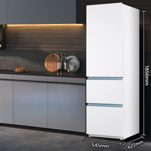 节能310L三开门家用小型电冰箱风冷无霜一级双变频出租房宿舍白色