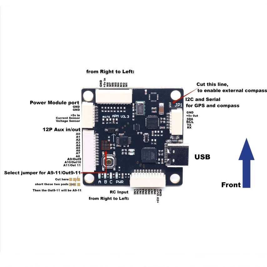 博立方 MINI APM с корпусом V3.3 полетный контроллер APM2.8 для дрона