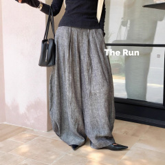 【The Run 】7058# 十三行金晨简约大牌显瘦阔腿裤休闲裤(配腰绳)