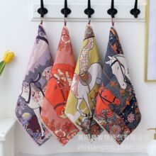 出口日本原单森田精美刺绣插画风复古童话无捻棉小毛巾手帕小方巾
