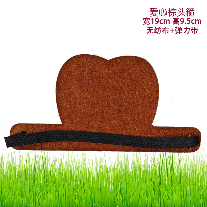 사랑스러운 브라운 헤어밴드, 폭 19cm, 높이 9cm / 모든 야드