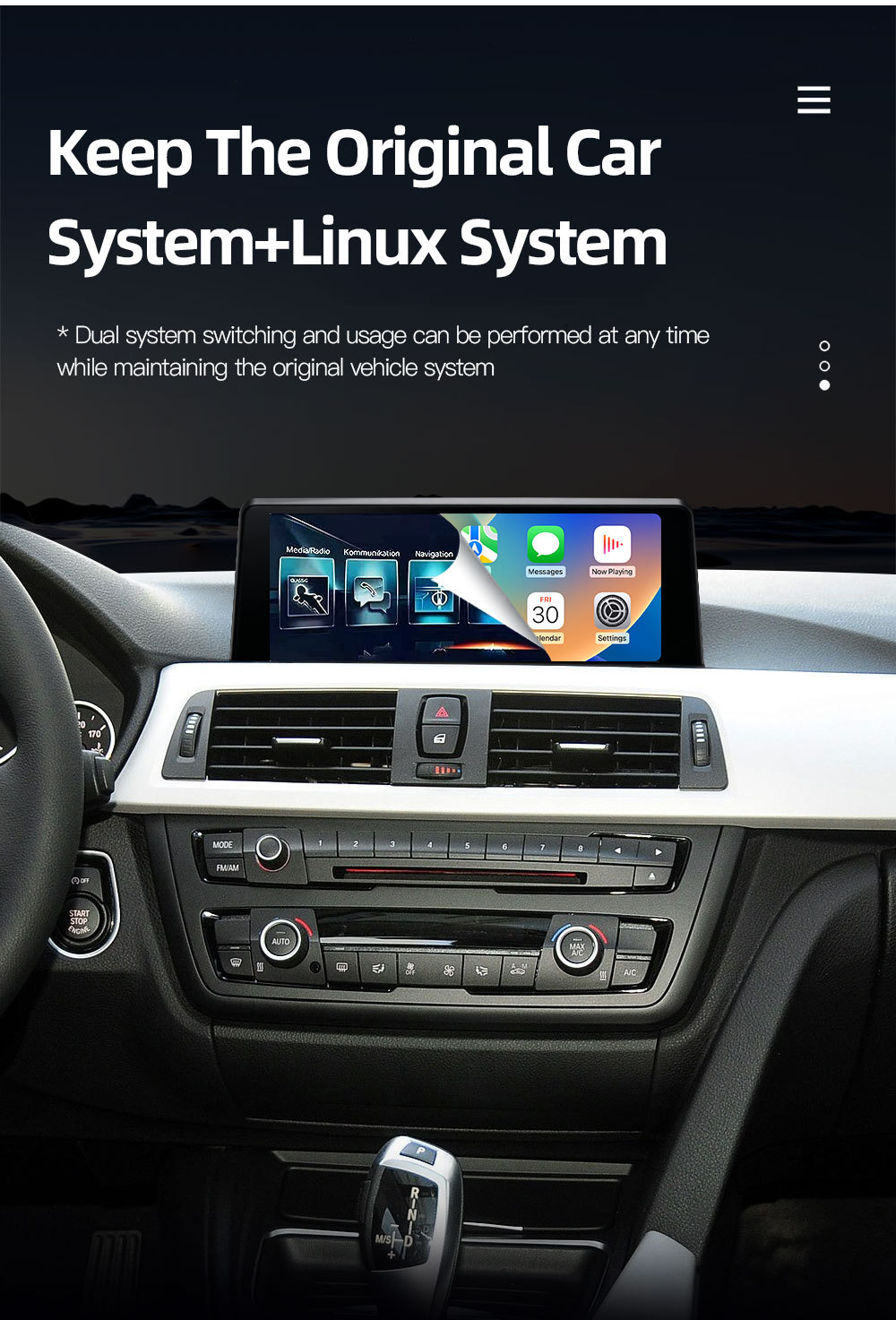 8.8inch Suitable for Bmw 3 Series 4 Series F30 F32 Car Central Control Large Screen Navigation Carplay Player