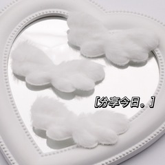 New white little angel plush feather 71mm DIY cream glue handmade design picture frame hair accessory material