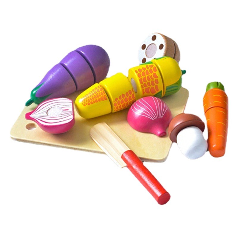 Juguete educativo de madera para cortar verduras para niños pequeños, juego para padres e hijos de 2 a 3 años, regalo de cocina para las fiestas.