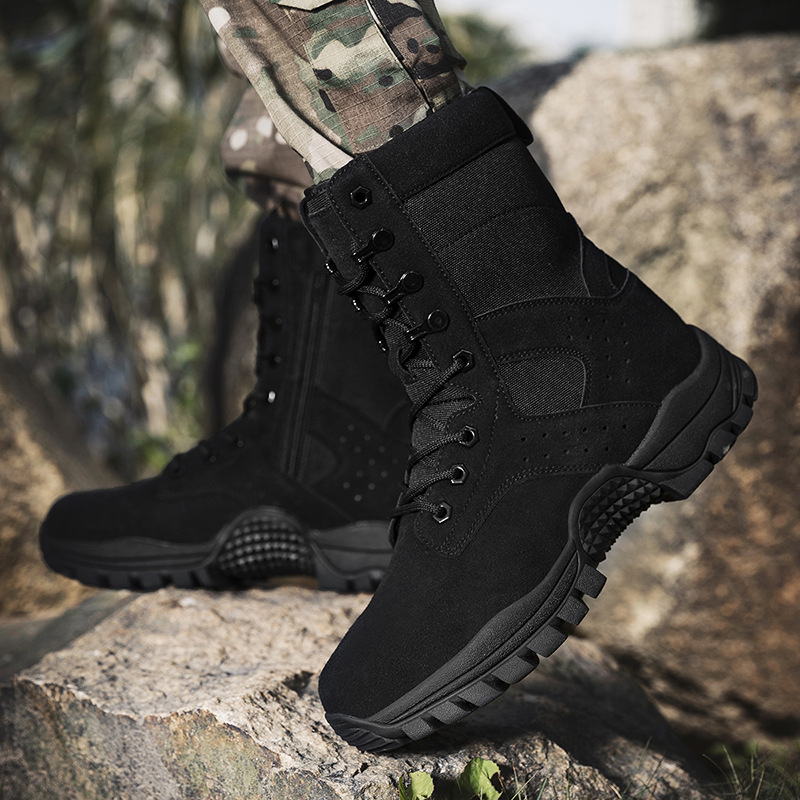 Zapatos de montaña al aire libre como zapatos de entrenamiento, botas tácticas, botas militares, botas del desierto, botas de senderismo, botas del desierto, hombres y mujeres, viajes obligados