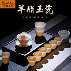 Bai Tan Yangzhi Jade White Porcelain Gongfu Tea Set 2024 New Arrival Cover Bowl Teapot Ceramic High-End Tea Cup