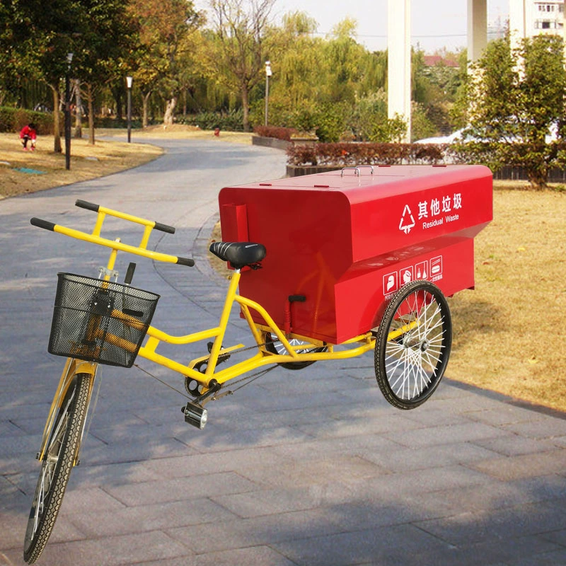 Three-wheeled bike, garbage can stainless steel, (Physicals)