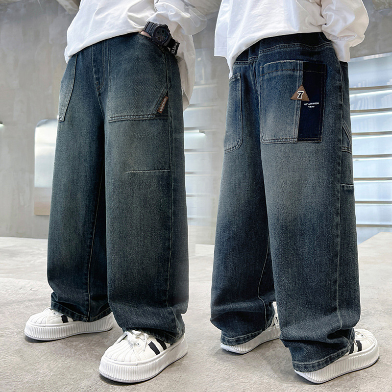 Children's Clothing Boys' Spring Pants Long Pants 2026 New Spring and Autumn Style Big Kids Boys' Spring Trendy Jeans