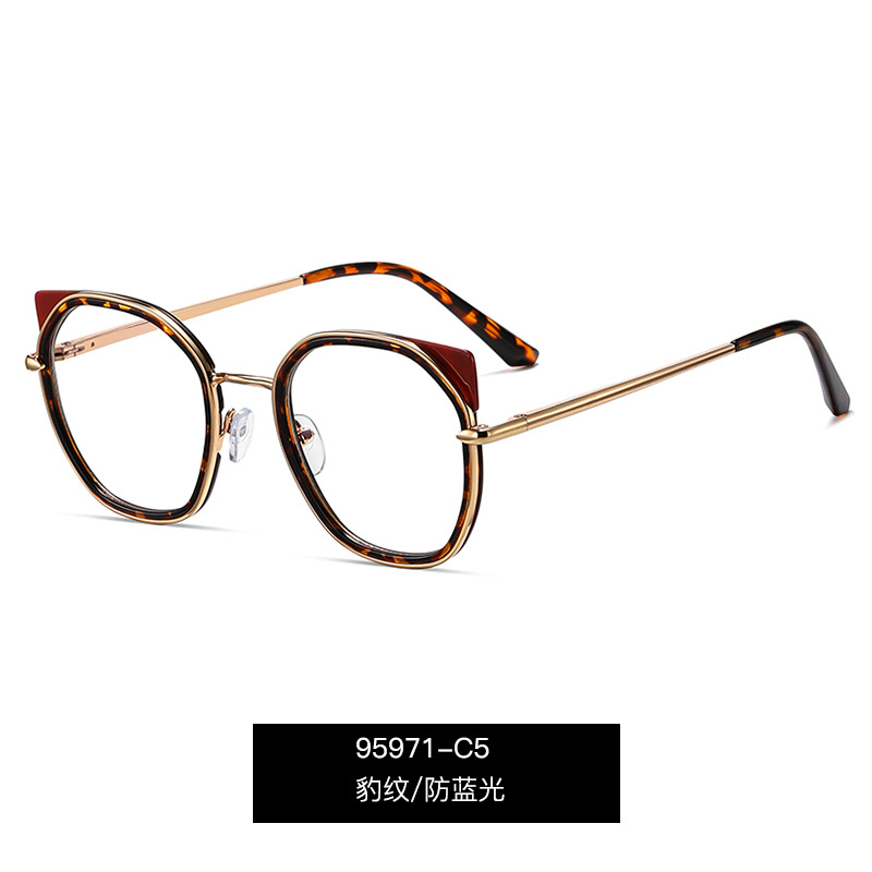 95971 comercio exterior al por mayor de Europa y América moda negro marco anti-azul claro gafas TR90 personalidad gafas marco para las mujeres