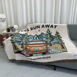 北欧沙发盖布多用露营毯单人沙发线毯装饰挂毯休闲盖毯露营毯批发