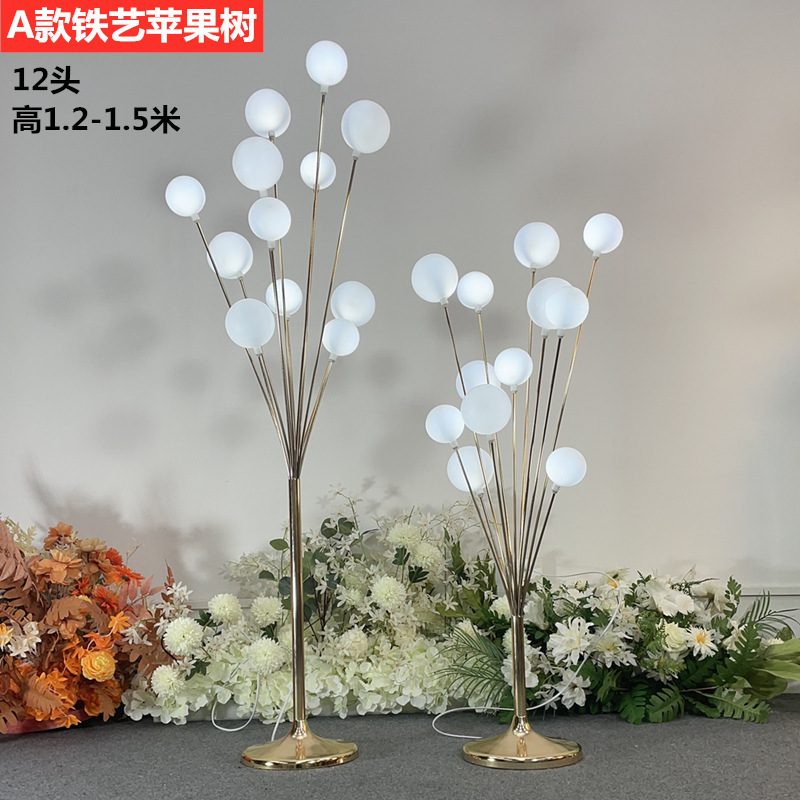 婚庆婚礼道具幸福苹果树路引灯布置装饰铁艺发光摆件龙珠灯|undefined