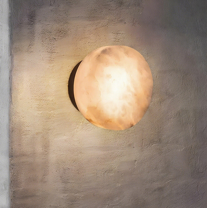 Spanish Marble Wall Lamp Nordic Round Hotel Corridor Aisle Lamp Balcony Background Wall Bedroom Bedside Lamp