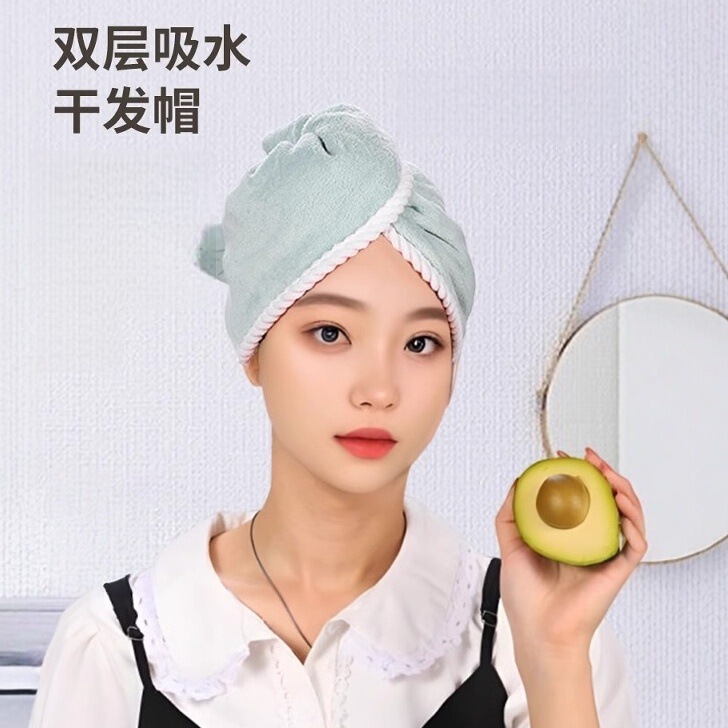 干发帽女吸水双层加厚包头巾洗头擦头发速干毛巾浴帽厚款浴帽批发|undefined