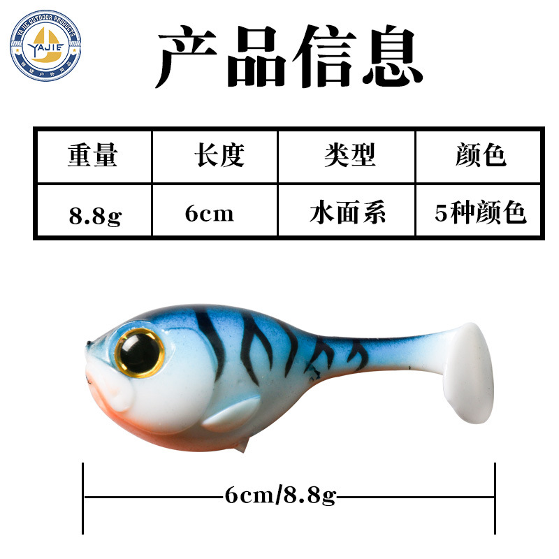 Agua superficie burbuja pescado 8,8G japonés Luya cebo salto pescado bajo pescado Rana pescado desgaste interior gancho de pescado cebo falso