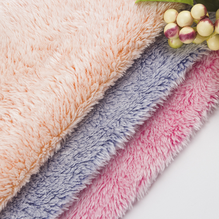 双色北极绒现货仿雕印睫毛绒布单面服装家纺玩具鞋材毛绒面料布料