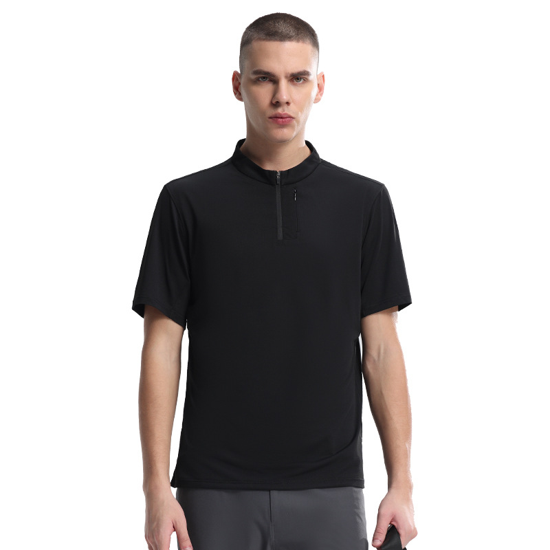 Camiseta Deportiva de Secado Rápido, Transpirable y Refrescante para Correr al Aire Libre, con Media Cremallera, Nueva Colección Verano 2025, Comercio Exterior Transfronterizo