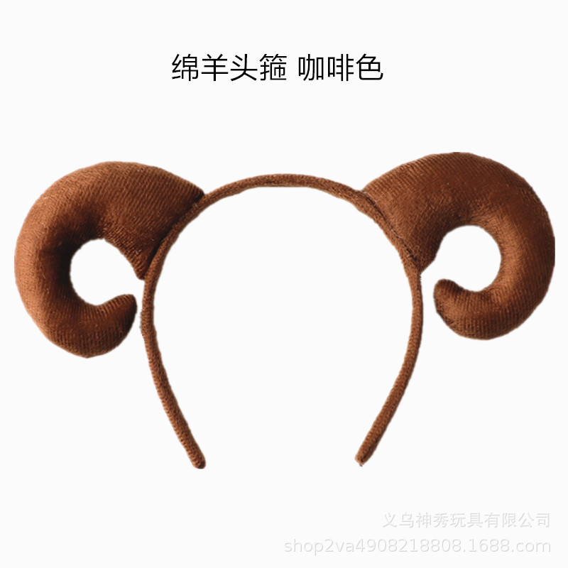 1 6 1 espectáculo de dibujos animados animales cabeza de peluche tocado cabello gato vaca tigre oveja orejas de conejo