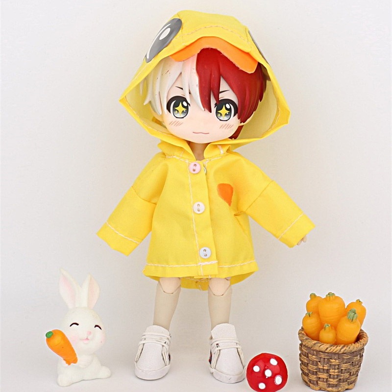 Ob11子供服雨の日を恐れていないカエル恐竜ウサギ動物レインコートbjd 12分人形服|undefined