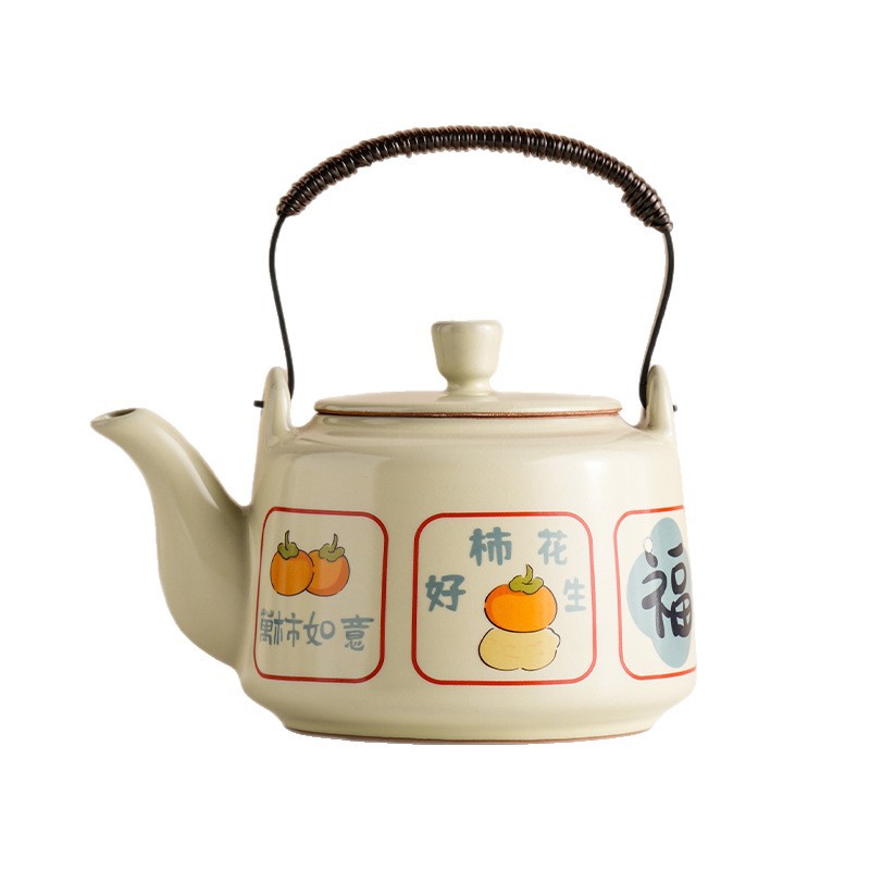 Nuevo tipo de horno Ru cerámica de alta capacidad tetera de té de alta calidad, tetera de té de kung fu separable y filtrada, tetera de té retro Liang