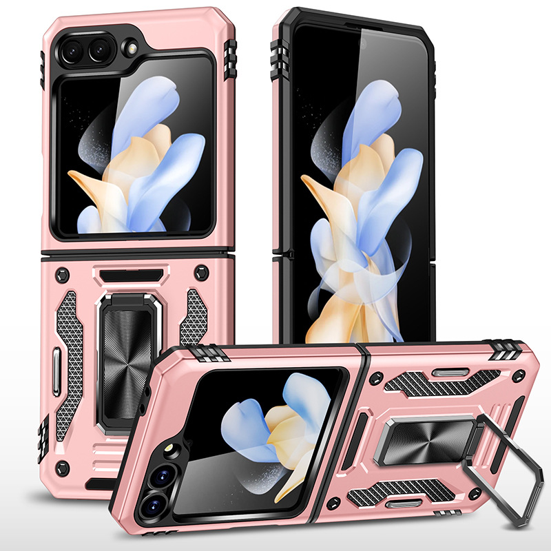 Adecuado para Samsung Z Flip6 Passenger empuja la ventana soporte giratorio funda para teléfono móvil Flip5 funda protectora anticaída magnética para automóvil