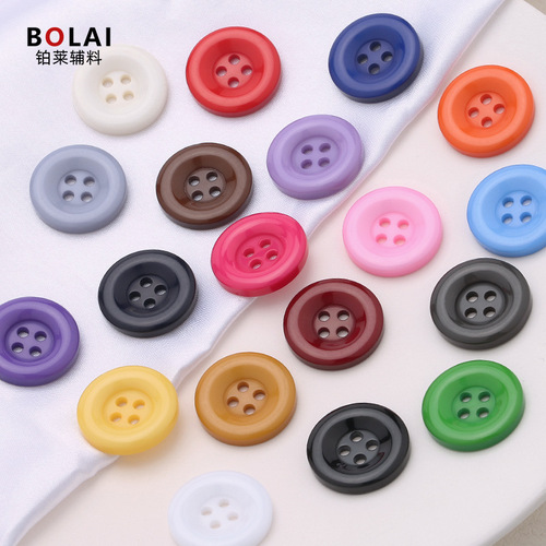 Wholesale Sweater Coat Resin Buttons, Four-Hole Round Hand-Sewn Buttons for Suit Coats, Colorful Buttons for Overcoats