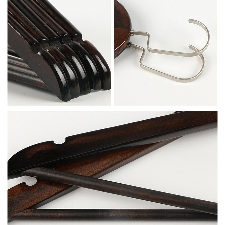 Percha de madera maciza percha de madera percha de ropa antideslizante sin huellas de almacenamiento de ropa de soporte de armario de dormitorio percha de secado gruesa