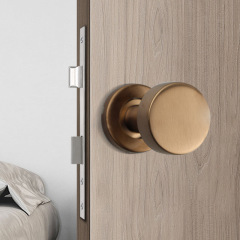Stainless steel round door lock for wholesale, hidden installation, wooden door living room handle, one-sided lock, invisible ball lock for indoor bedroom doors