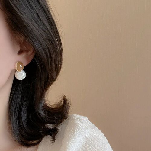 Design Hong Kong style earrings for women, sterling silver needle earrings, autumn and winter style earrings, new light luxury earrings