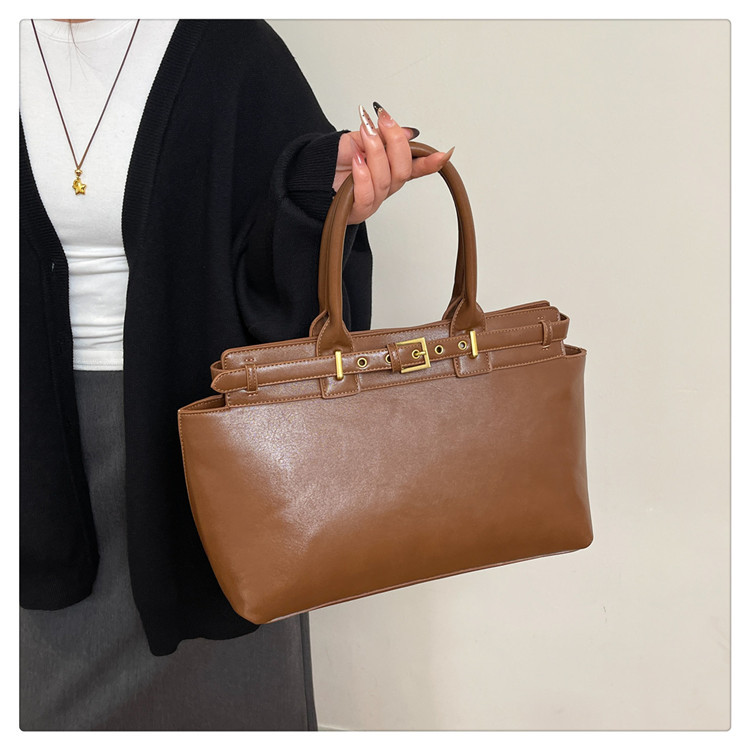 Borsa da ufficio/da viaggio da donna, elegante, tinta unita, versatile, a tracolla, alla moda, stile retrò, da portare sotto il braccio._voghion.com