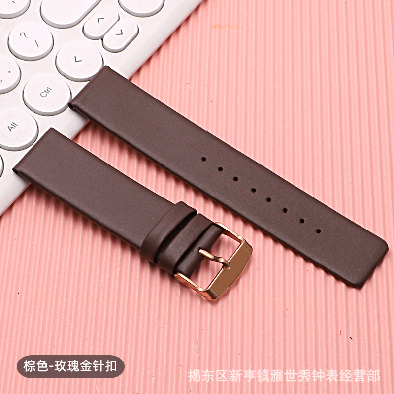 Thin, leather, brown, golden, pink gold