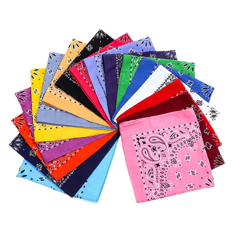 55cm double cashew flower cotton square scarf changeable Bandana riding outdoor scarf Amazon