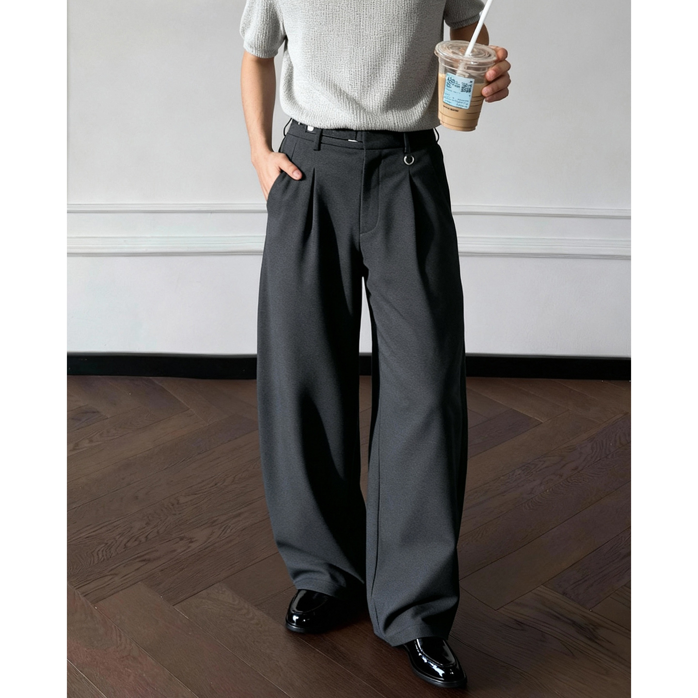 Three-Dimensional Pleated High-End Casual Pants for Men, Spring New Style, Adjustable Waist, Old Money Style Trousers, Drapey Silhouette Trousers