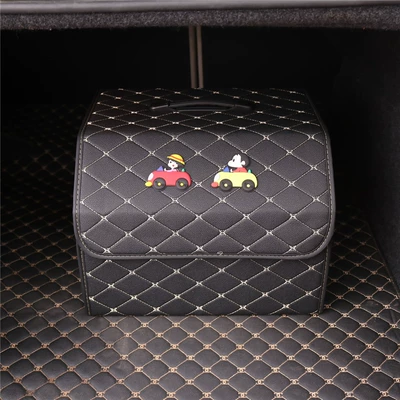sundries box for women — Car storage bag/box - xiaoxin-maruko-plaid-storage-box-black-large