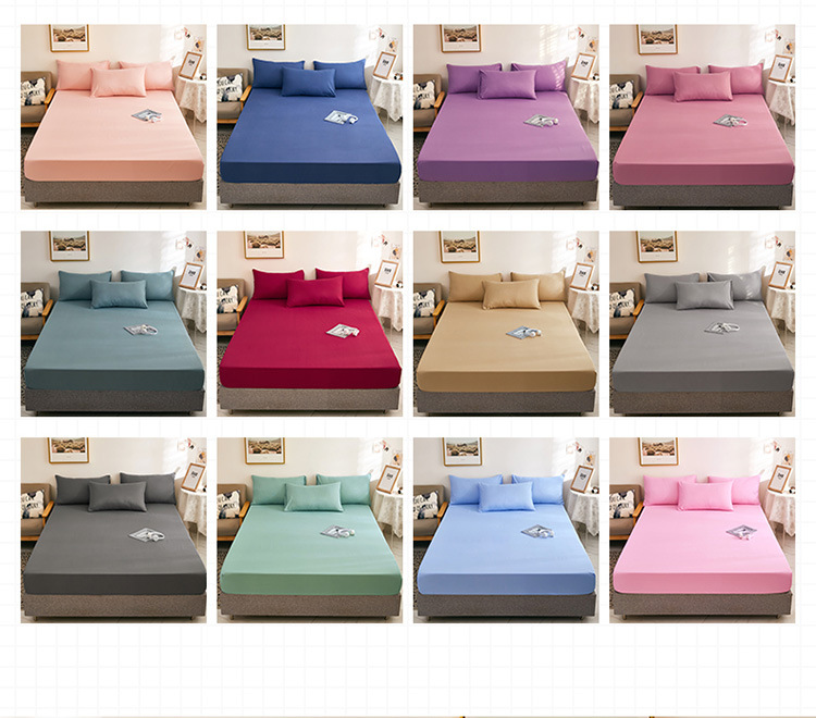 Cross-border Korean version solid color one-piece summer lightweight luxury sheet bedding duvet cover dust ruffle cross-border sheet bedding