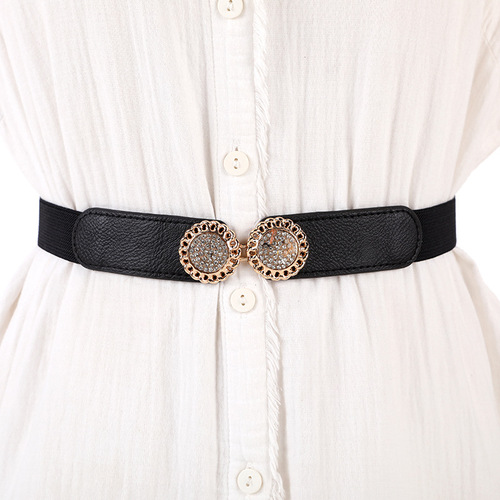 Factory Wholesale Women's Dress with Elastic Waistband, New and Versatile Fashion Down Jackets with Black Waist Belt