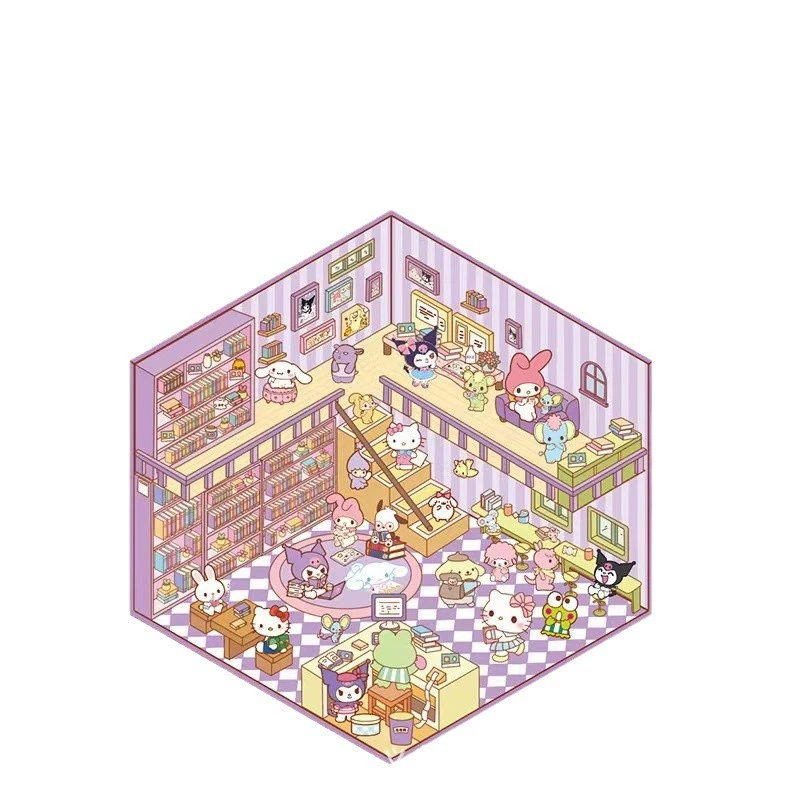 Sanrio, маленький стикер, трехмерная хижина, в 3D-формате