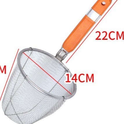 14cm 스테인레스 스틸 조밀 한 메쉬 파우더 헤지 (강화 된 빨간색 핸들)