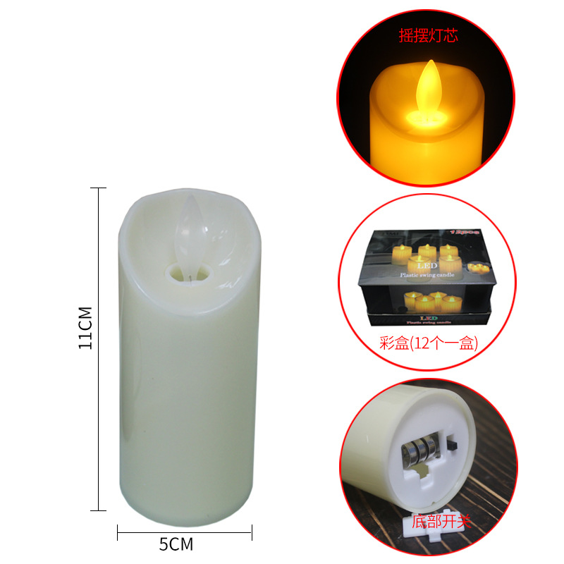 LED vela electrónica de control remoto concierto de boda sin humo falso vela guión matar decoración de cumpleaños romántico transfronterizo