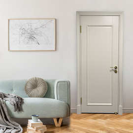 全实木门卧室门纯实木门室内门新中式极简房间门烤漆沙比利原木门