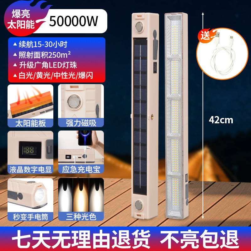 Iluminación de carga LED transfronteriza puestos de mercado nocturno luz de emergencia de corte de energía doméstica tubo de carga de camping de succión magnética inalámbrica