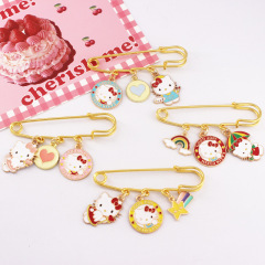 卡通可愛日系HelloKT貓胸針徽章男女包包配飾別針收腰扣情侶掛件