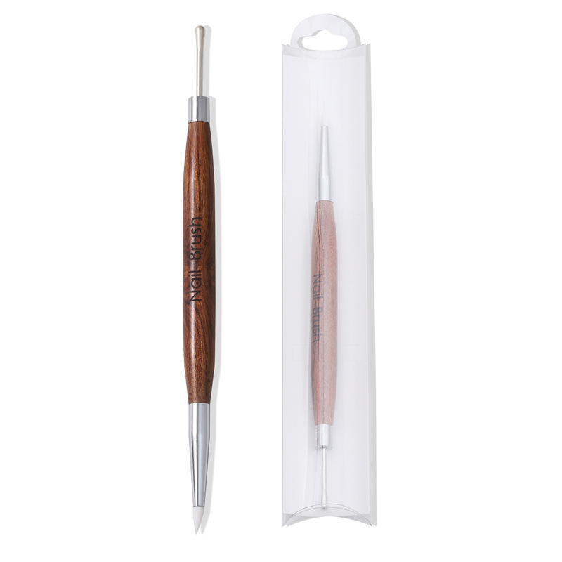 Bolígrafo multifuncional para uñas con varilla de sándalo de doble cabeza