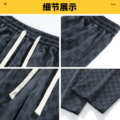 Linen pants for men, spring and summer loose straight-leg wide-leg guard pants, men's Hong Kong-style fashion brand sporty casual long pants