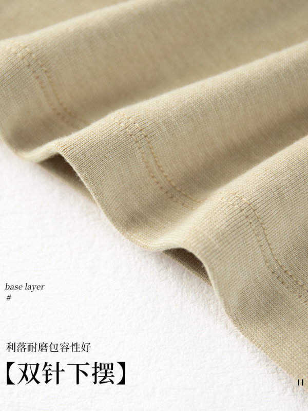 赛迪~莱赛尔针织打底衫女秋冬2025新款修身显瘦内搭半高领长袖衫|undefined