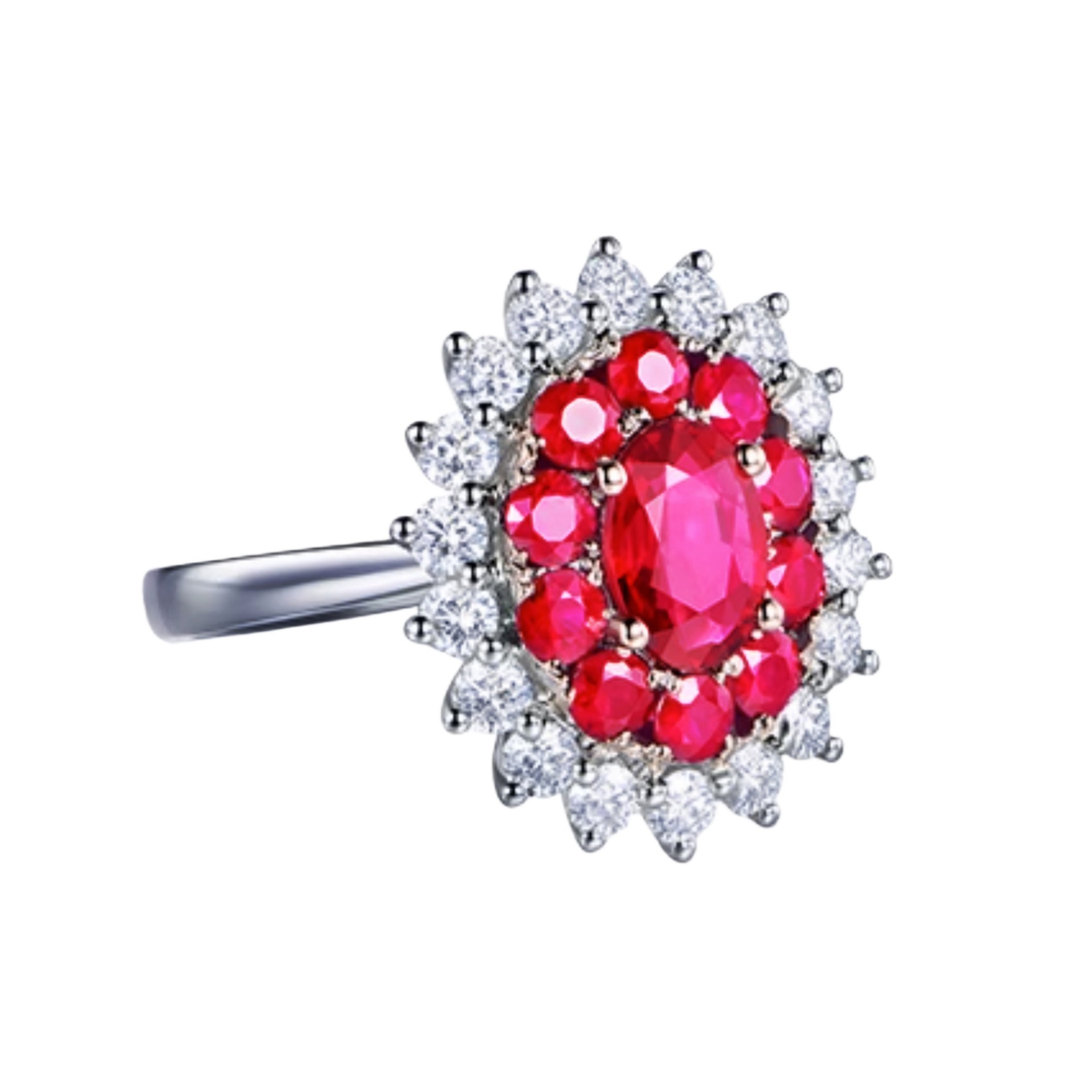 Anillo estilo princesa diana con zafiro joya chapada en oro mujer_voghion.com