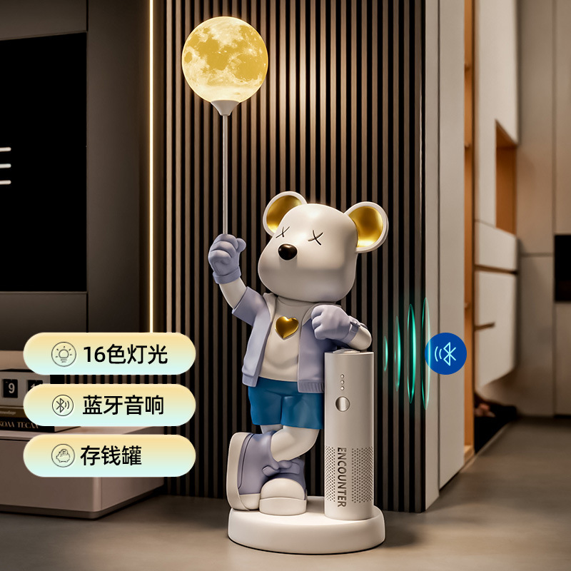 源工場の新型ネット赤暴力熊の置物の大サイズのリビングルームのテレビ棚の大型の着地の装飾品は移転して開業します。|undefined