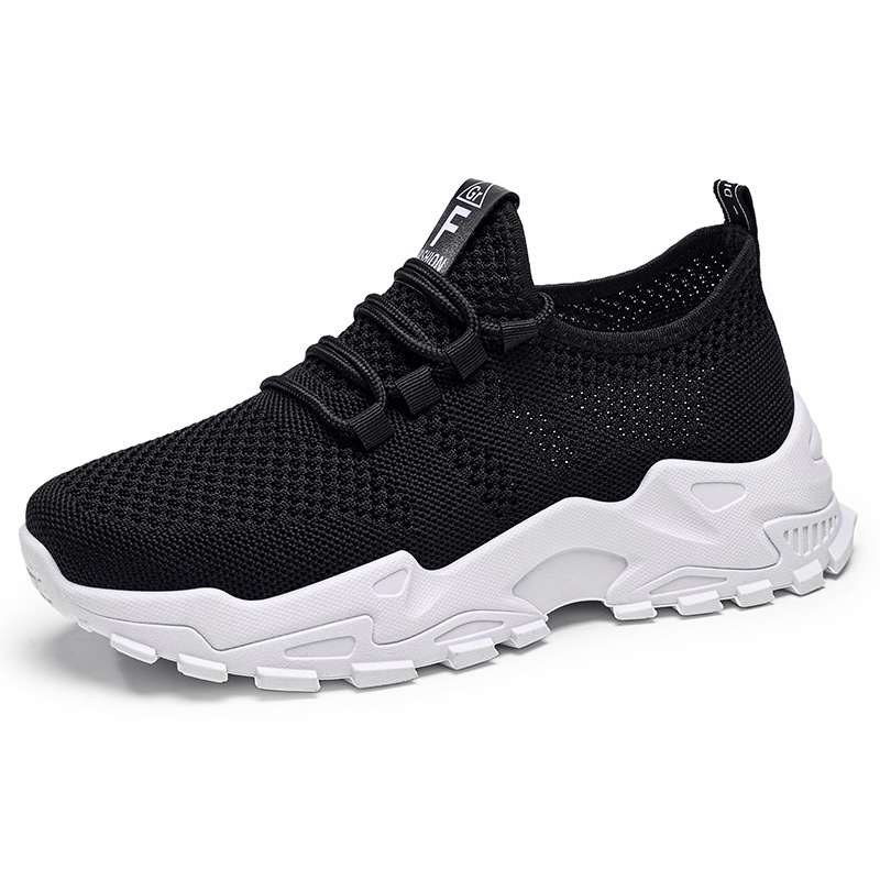 Zapatos de mujer, modelos versátiles de primavera, zapatillas deportivas de talla grande, zapatos de malla transpirable, zapatos ligeros y cómodos con suela gruesa, zapatos sencillos